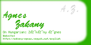 agnes zakany business card